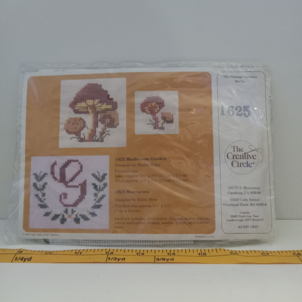 Vintage 1983 Needle point mushroom garden